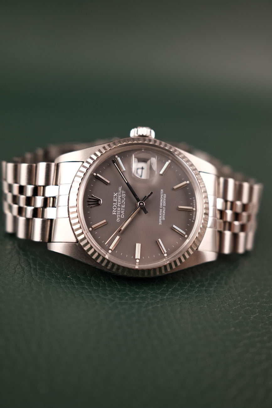 Rolex Datejust 36 16014 Grey Stick Dial