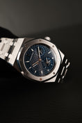 Load image into Gallery viewer, Audemars Piguet Royal Oak Dual Time 25730ST.OO.0789ST.01 Service Papers/Extrakt Blue Dial
