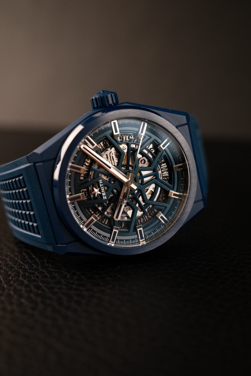 Zenith Defy Skeleton 499003670 Box + og. Papiere Blue Ceramic