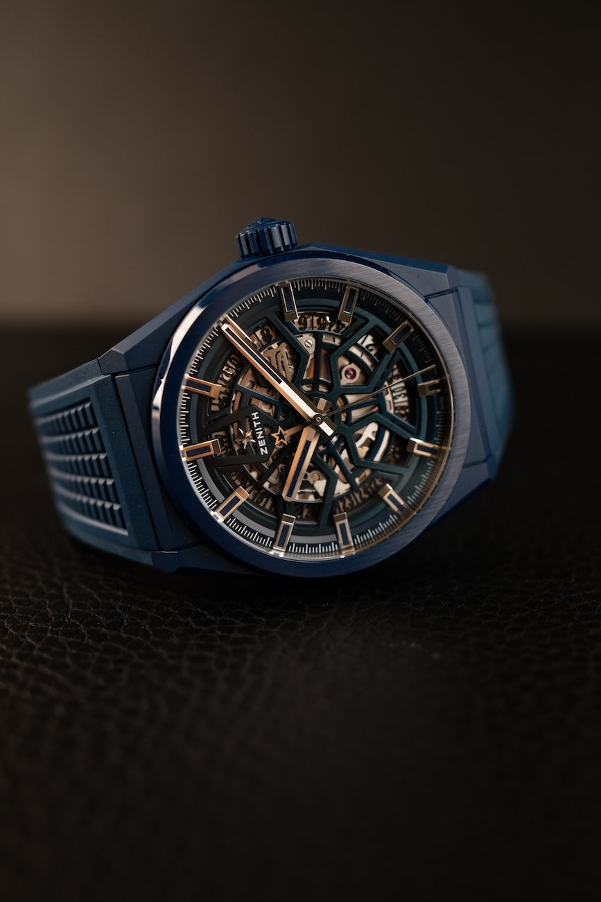 Zenith Defy Skeleton 499003670 Box + og. Papiere Blue Ceramic