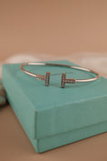 Load image into Gallery viewer, Tiffany T-Wire bracelet white gold diamonds & box
