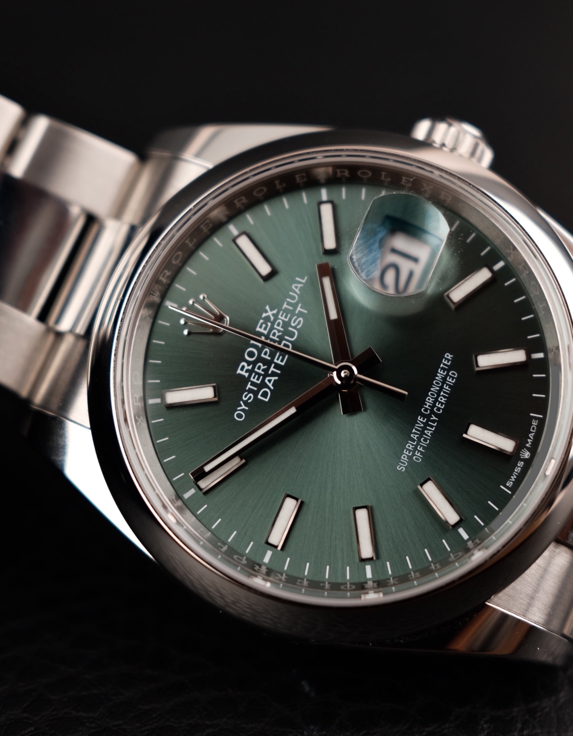 Rolex Datejust 36 126200 Box + og. Papiere Mintgreen Dial