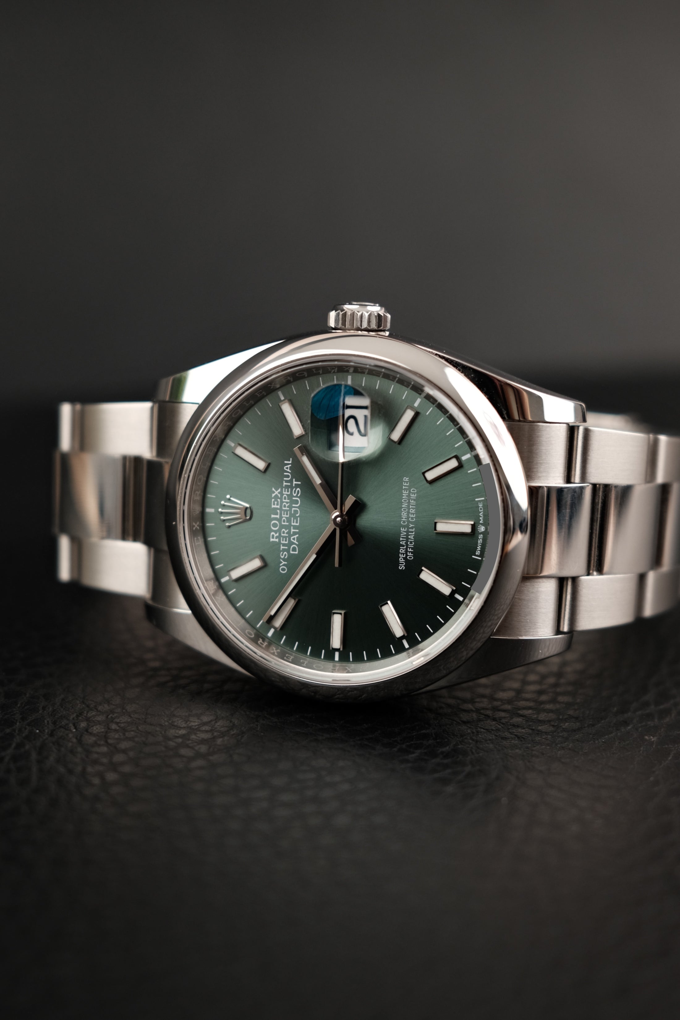 Rolex Datejust 36 126200 Box + og. Papiere Mintgreen Dial