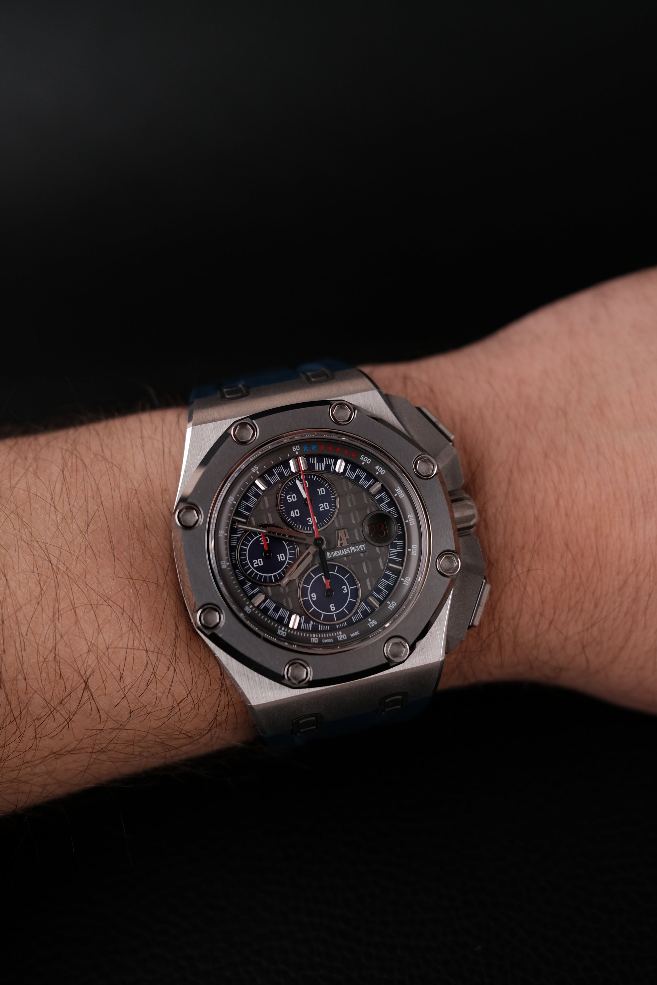 Audemars Piguet Royal Oak Offshore 26568PMOOA021CA01 Box + og. Papiere Limitierte Platin Schumacher Edition AP Service 2022