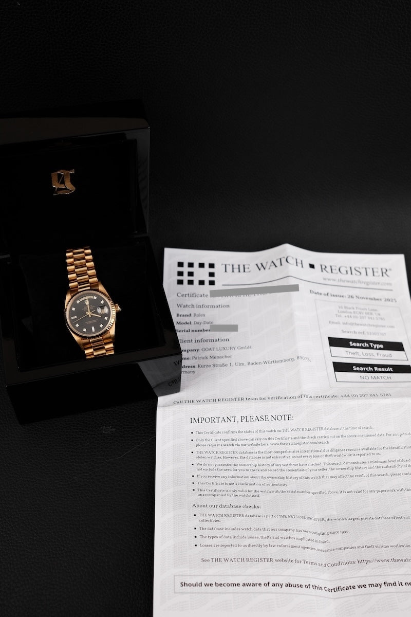 Rolex Day-Date 36 18038 - Papiere und oder Lieferumfang