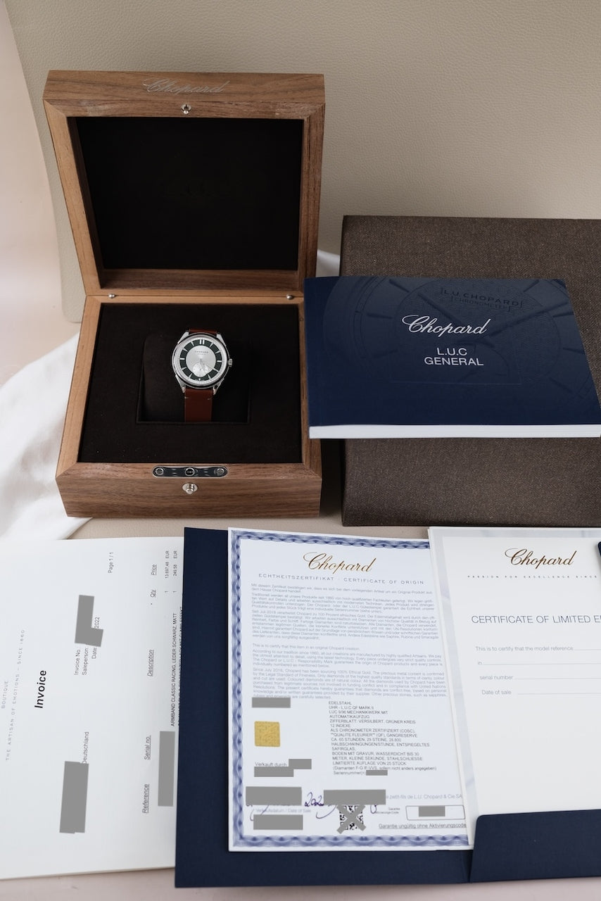 Chopard L.U.C Qualite Fleurier Jubilee Mark II Green 168613-3003 - Papiere und oder Lieferumfang