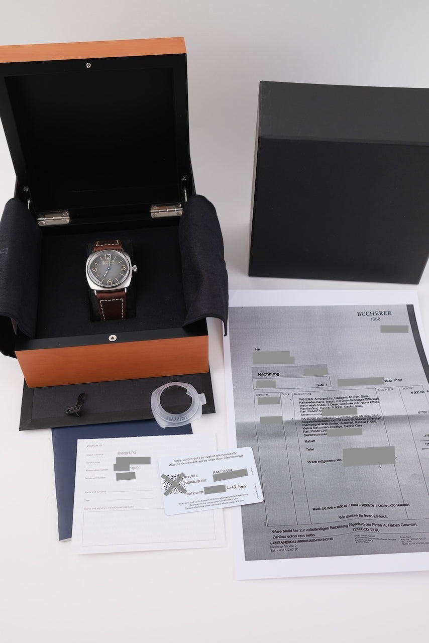Panerai Radiomir PAM01334 - Papiere und oder Lieferumfang