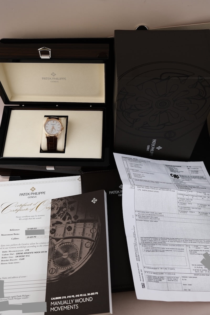 Patek Philippe Calatrava 6119R-001 - Papiere und oder Lieferumfang