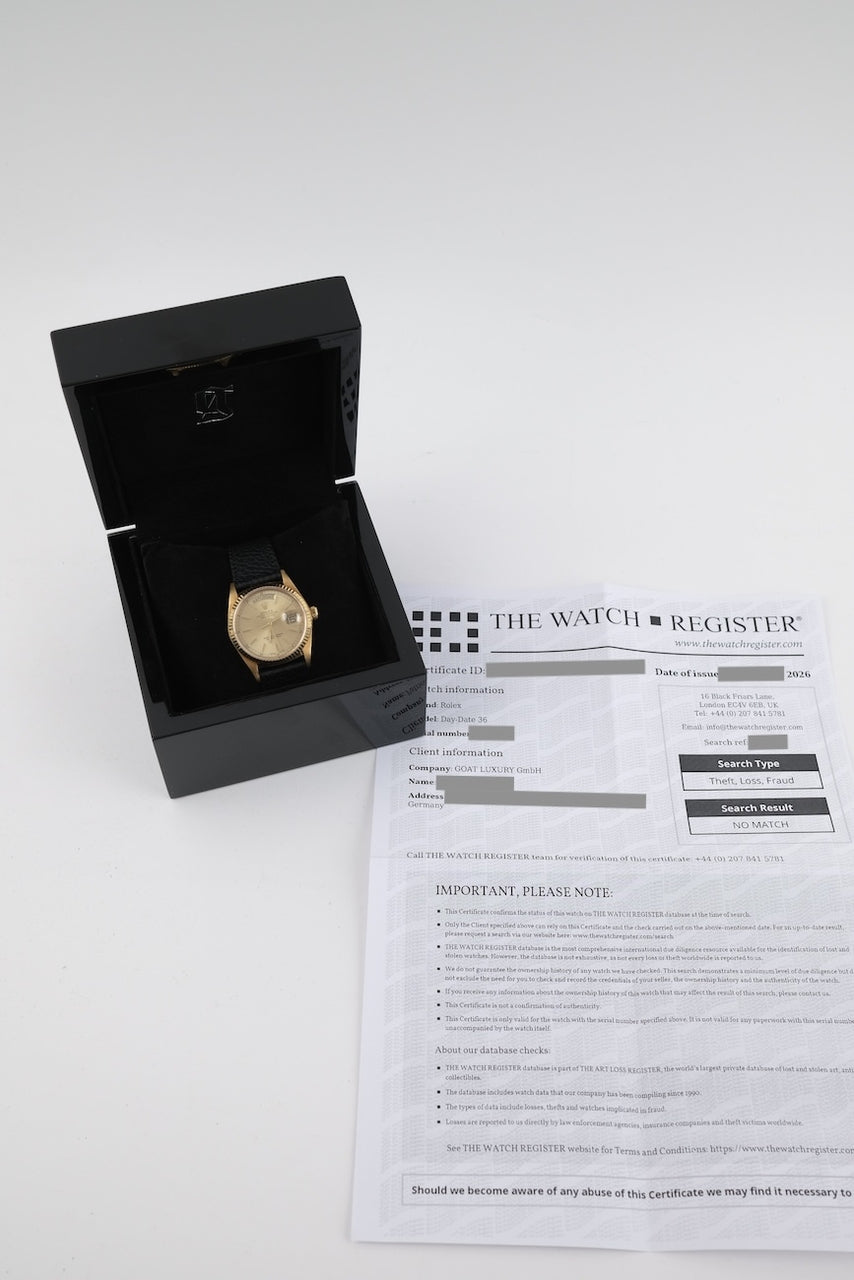 Rolex Day-Date 36 18038 - Papiere und oder Lieferumfang