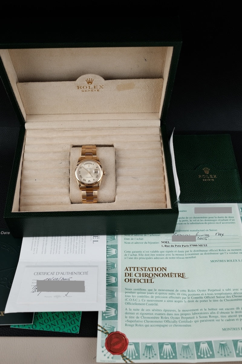 Rolex Day-Date 36 118208 - Papiere und oder Lieferumfang