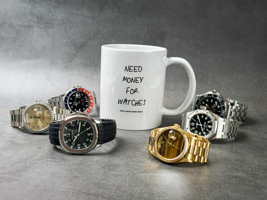 NEED MONEY FOR WATCHES Tasse für Uhrenfans