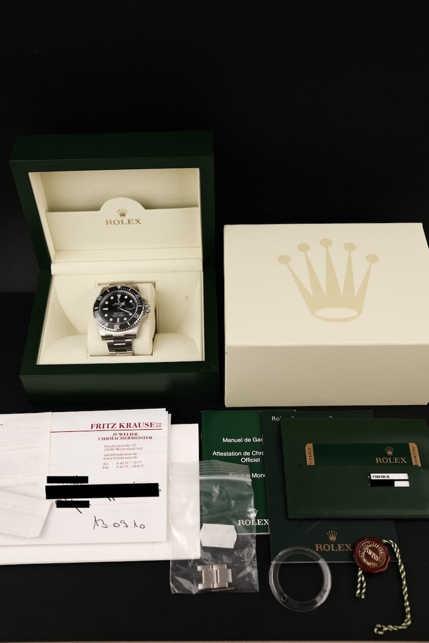 Rolex Submariner Date 116610LN Box + og. Papiere First Buyer's Invoice, LC100