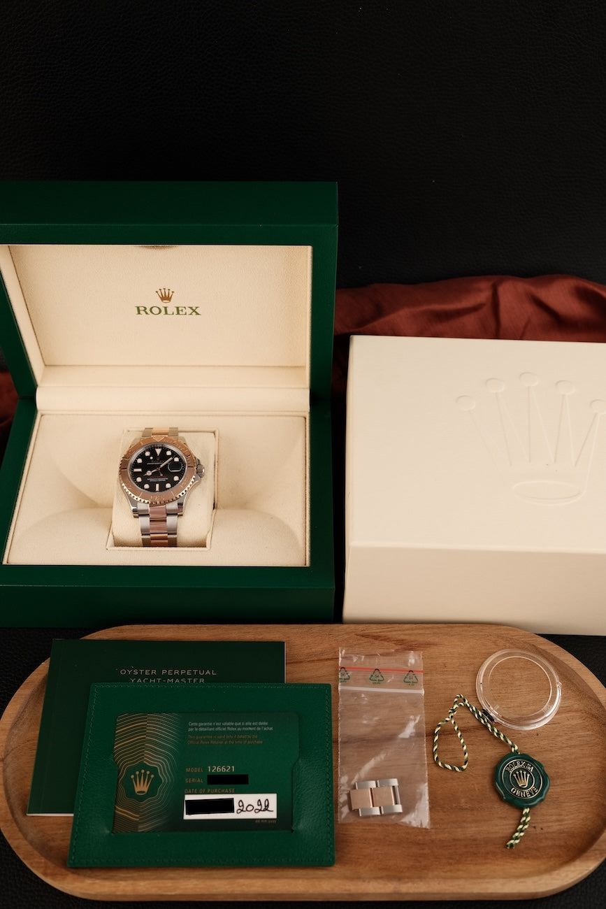 Rolex Yacht-Master 40  126621 Box + og. Papiere Two Tone Rose, Black Dial