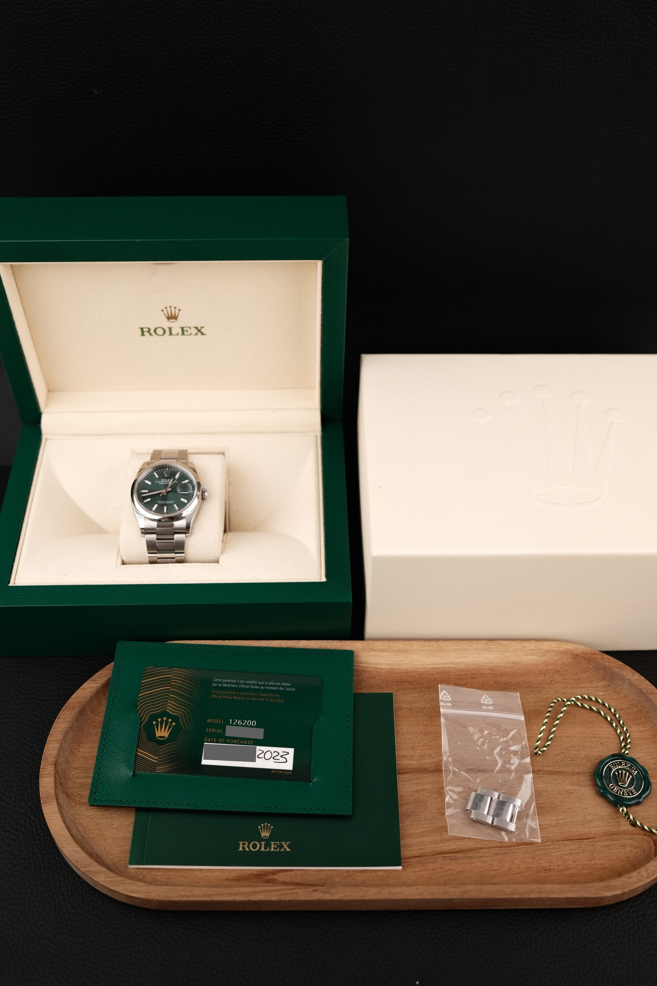 Rolex Datejust 36 126200 Box + og. Papiere Mintgreen Dial