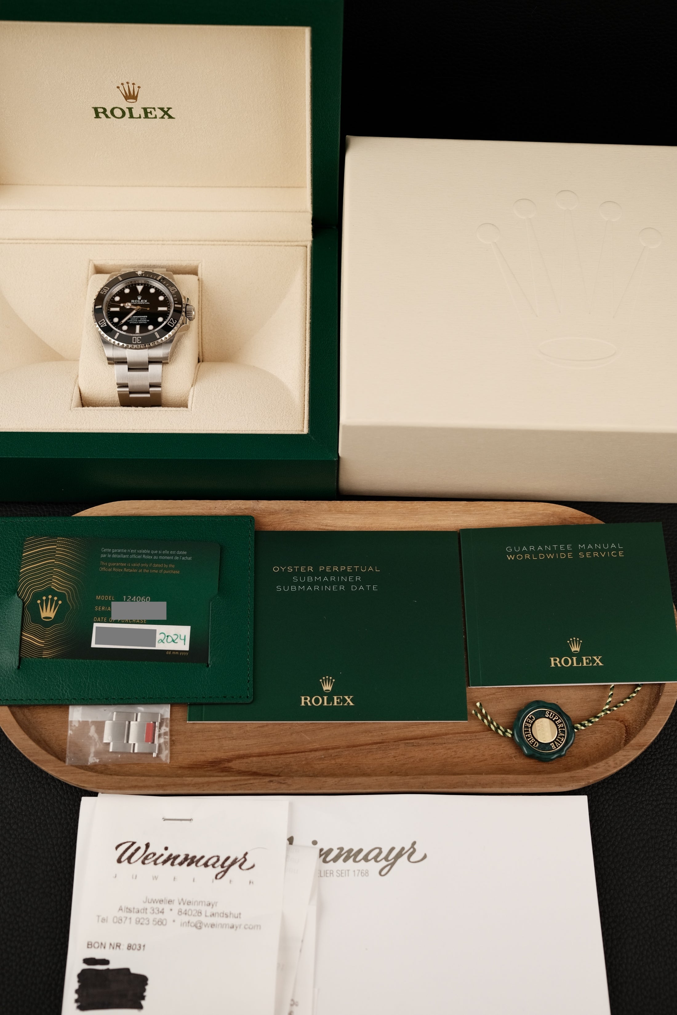 Rolex Submariner No Date  124060 Box + og. Papiere LC100 First Buyer´s Invoice 41mm