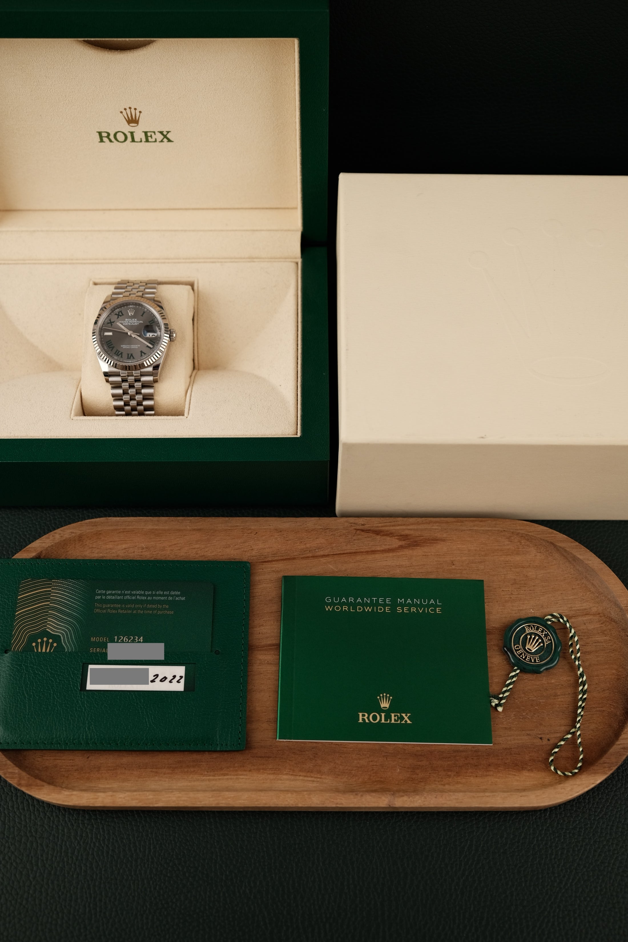 Rolex Datejust 36 126234 Box + og. Papiere Wimbledon 36mm, Jubilee