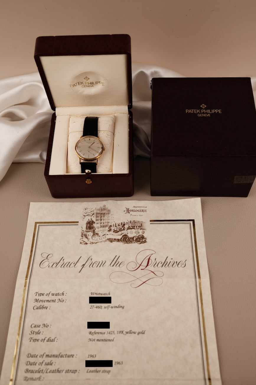 Patek Philippe Calatrava 3425  Box Extract Trucchi Double Signed