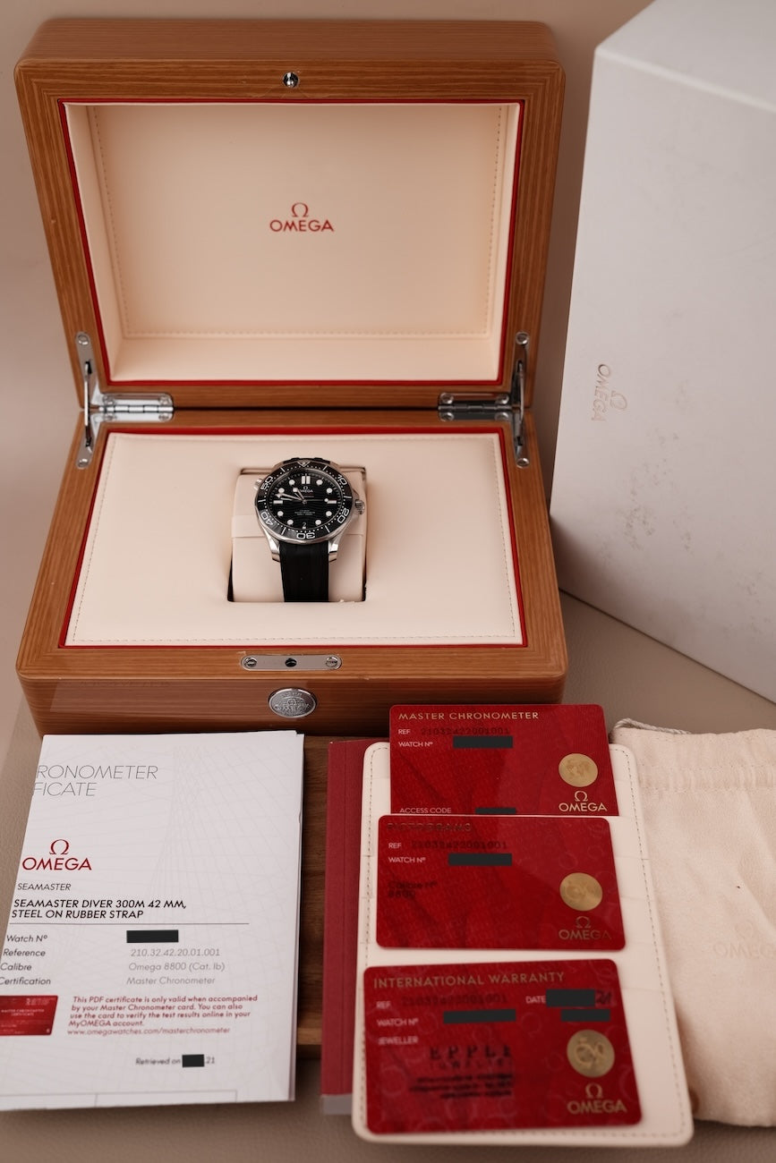 Omega Seamaster Diver 300 M 21032422001001 Box + og. Papiere German Delivered