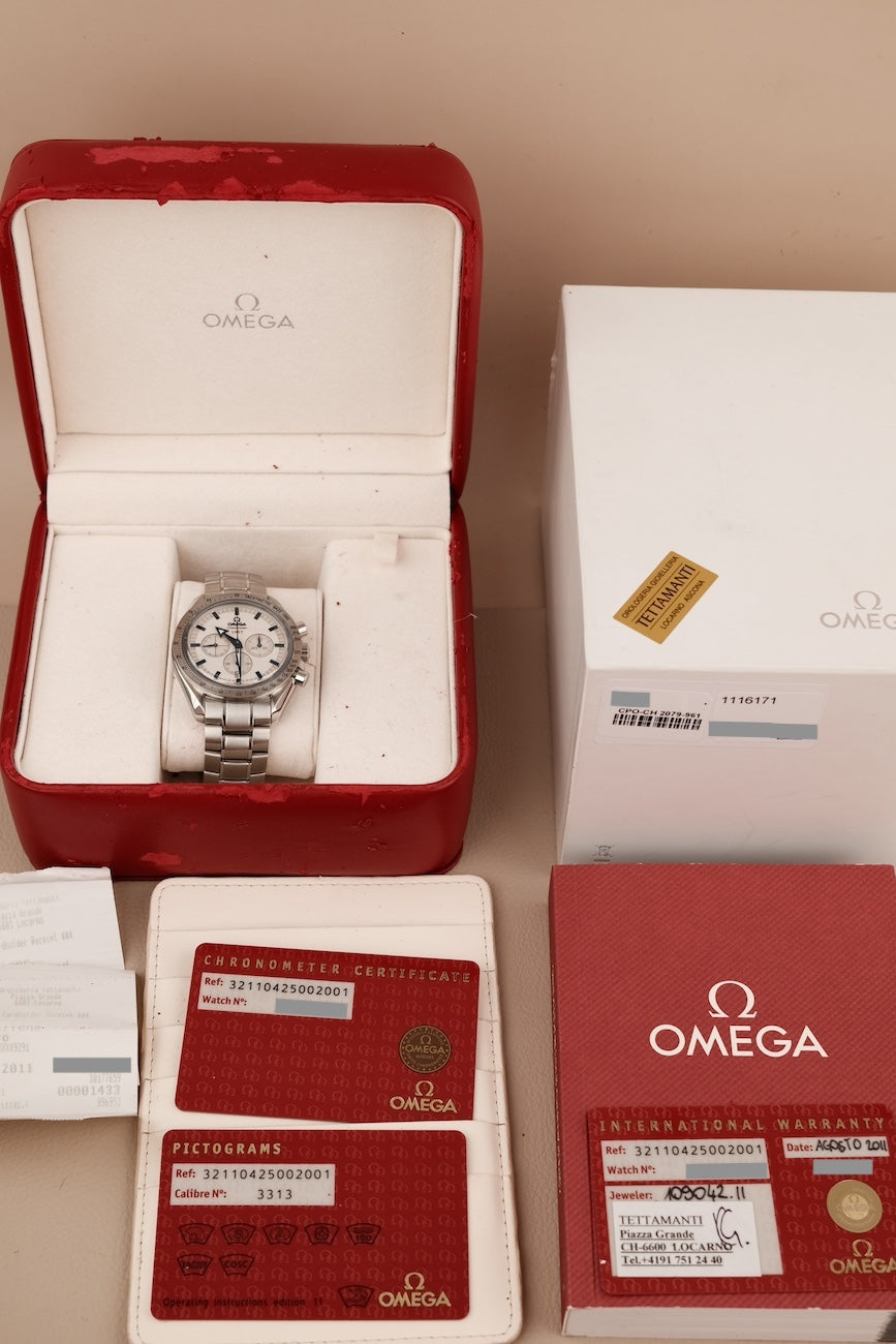 Omega Speedmaster Broad Arrow 32110425002001 Box + og. Papiere First Buyer's Receipt