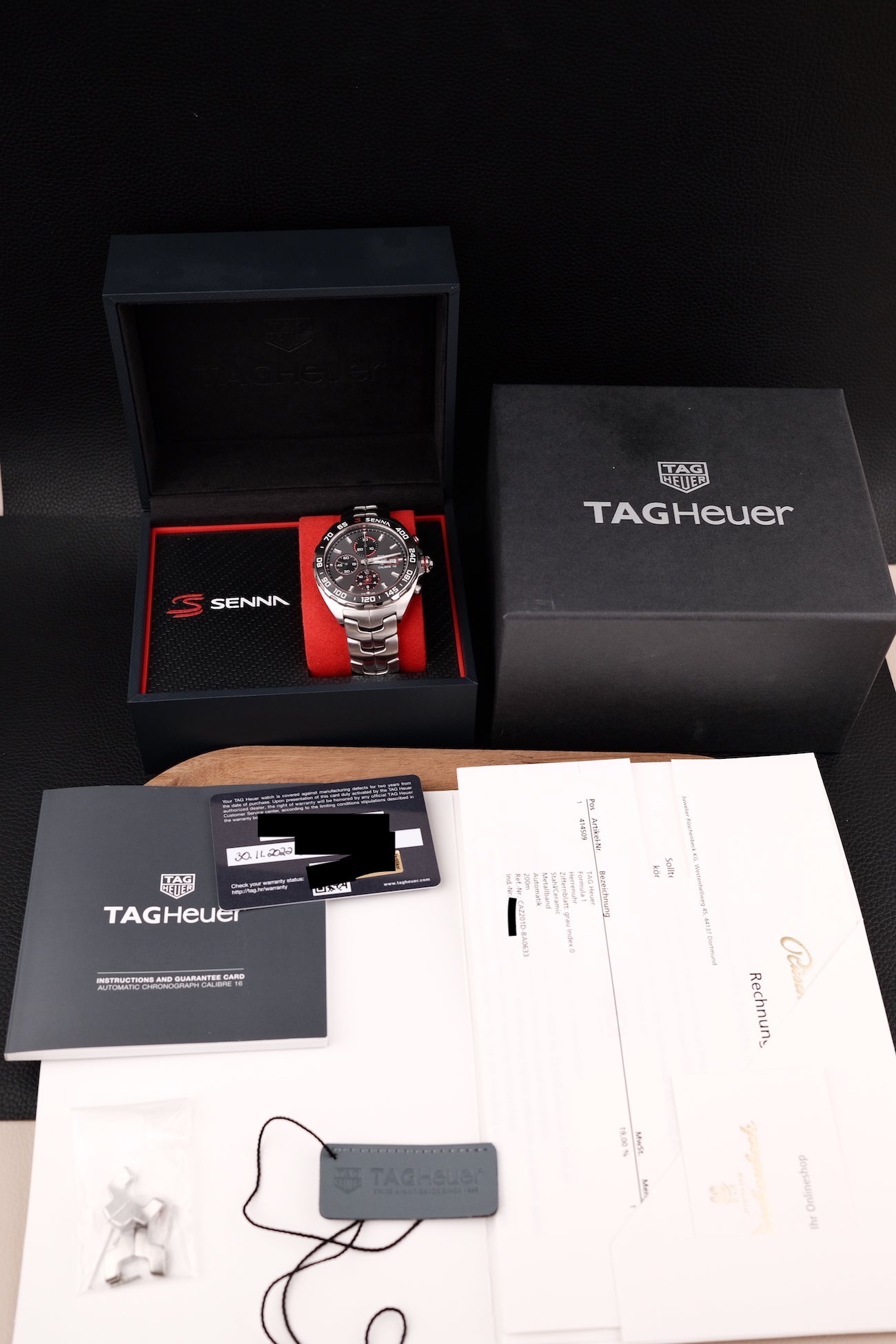 Tag Heuer Formula 1 x Senna Cal.16 Spezial Edition CAZ201D.BA0633 Box + og. Papiere German Delivered, First Buyer's Invoice