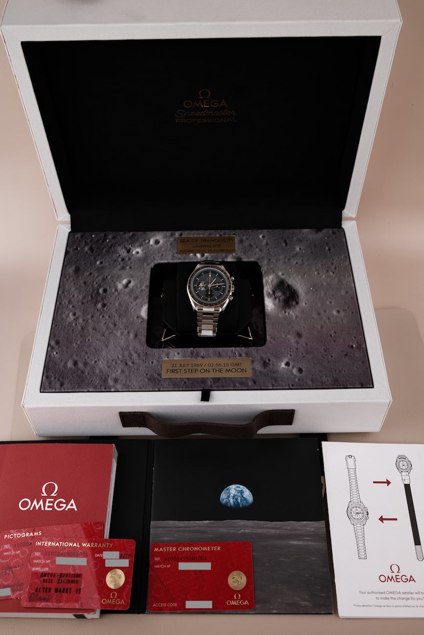 Omega Speedmaster Professional Moonwatch 31020425001001 Box + og. Papiere Apollo 11 50th Anniversary Limited Edition