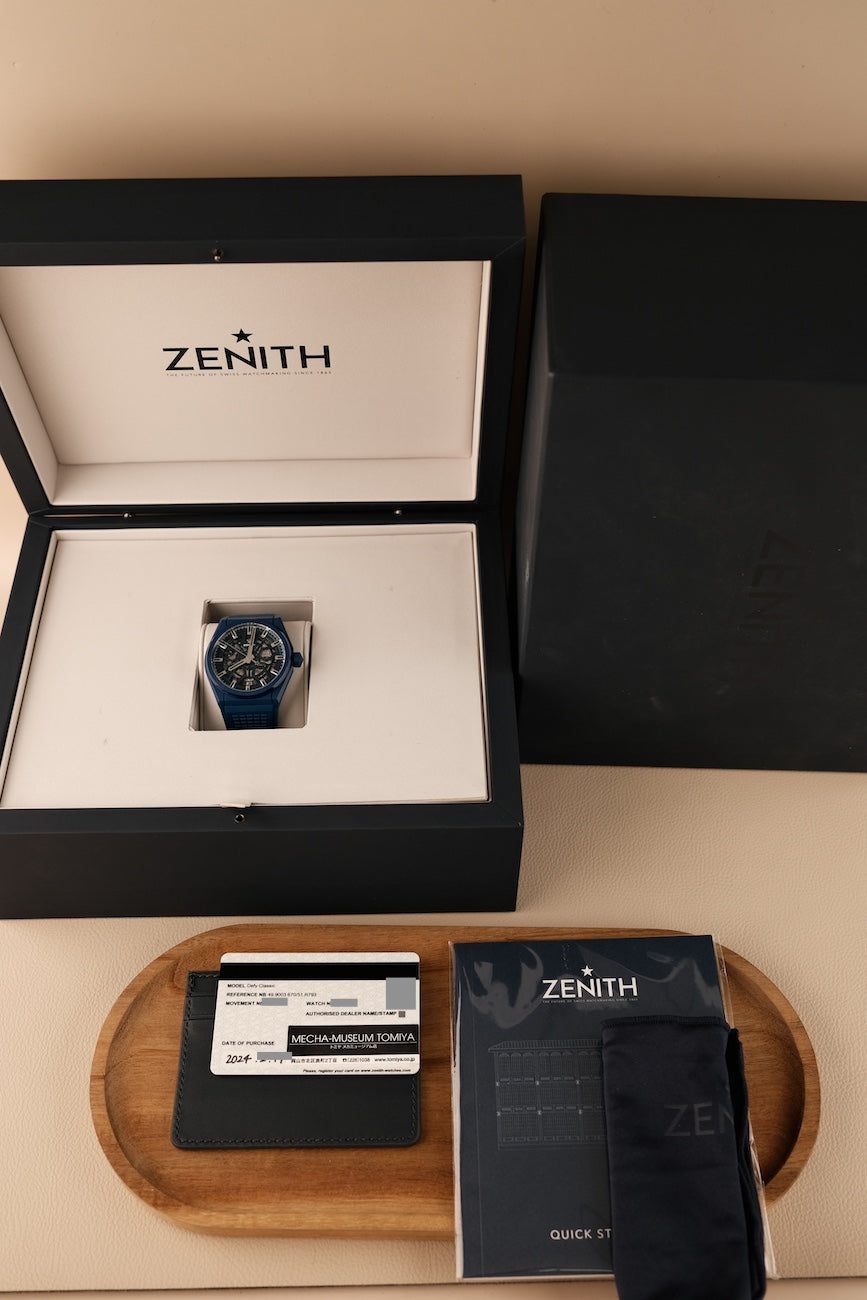 Zenith Defy Skeleton 499003670 Box + og. Papiere Blue Ceramic