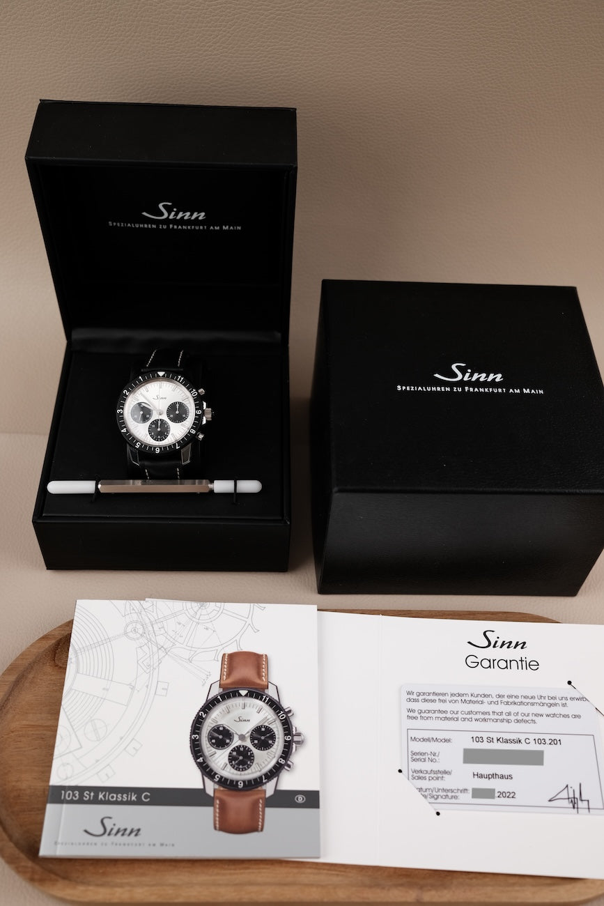 Sinn 103 103.201 Box + og. Papiere St Klassik C Limited Edition 41mm Panda