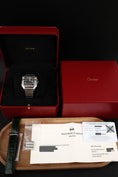 Carica l'immagine nel visualizzatore della galleria, Cartier Santos Large WSSA0062 Box + og. Papiere Green Dial, 99% New, First Buyer's Invoice, German Delivered
