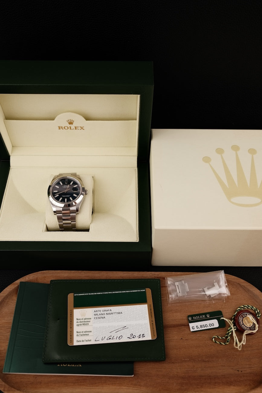 Rolex Datejust II 116300 Box + og. Papiere Blue Stick Dial