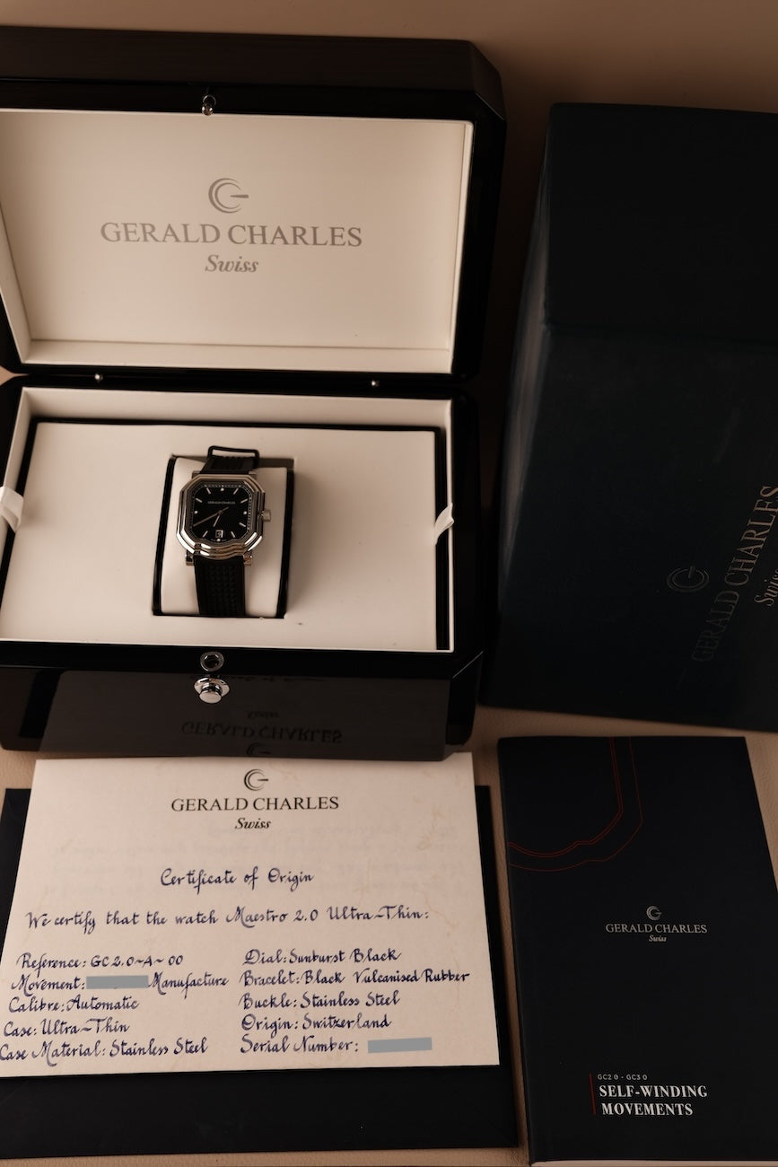 Gerald Charles Maestro Black Dial GC20A00 Box + og. Papiere