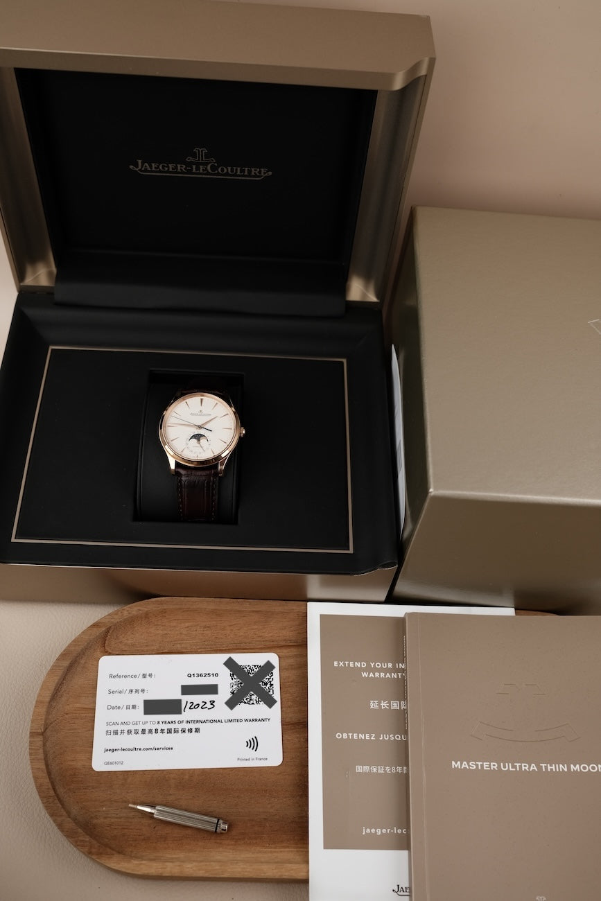 Jaeger-LeCoultre Master Ultra Thin Q1362510 Box + og. Papiere Moon Rose 99% New