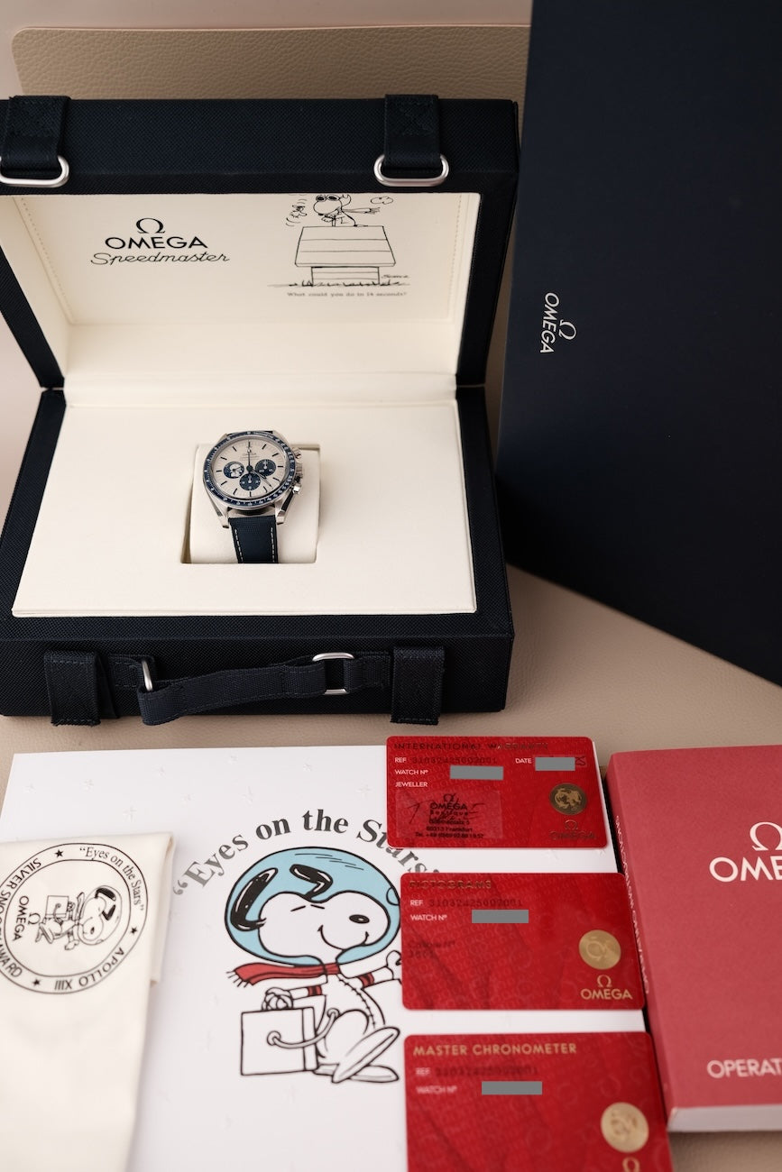 Omega Speedmaster 31032425002001 Box + og. Papiere 'Silver Snoopy Award', NEW, German Delivered, 2025