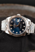 Bild in Galerie-Betrachter laden, Rolex Datejust 41 126334 Box + og. Papiere Blue Diamond Dial, First Buyer's Invoice, LC100
