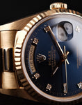 Bild in Galerie-Betrachter laden, Rolex Day Date 36mm 18238 Box + og. Papiere Yellow Gold, Blue Dia Dial
