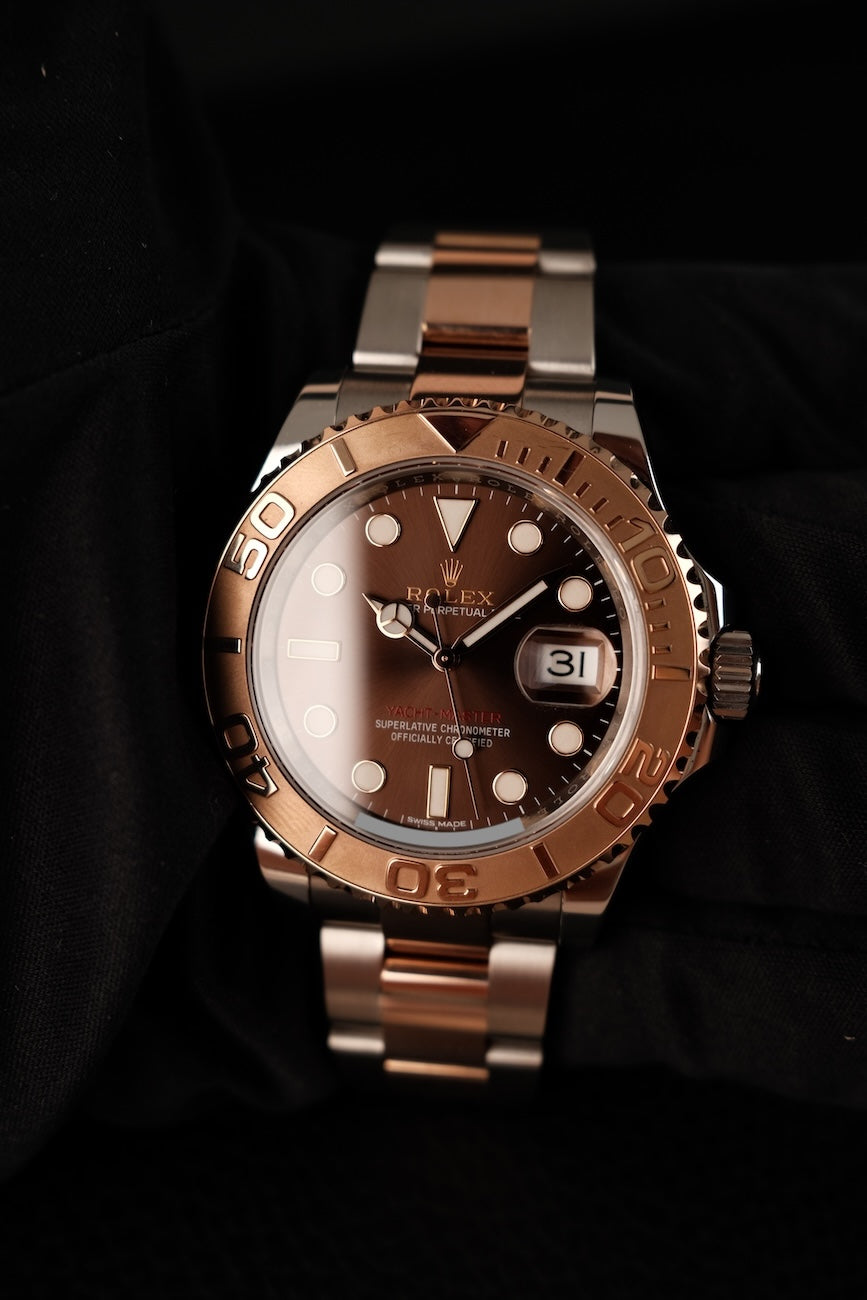 Rolex Yacht-Master 40 116621 Original Papiere Chocolate Dial Rosegold Steel