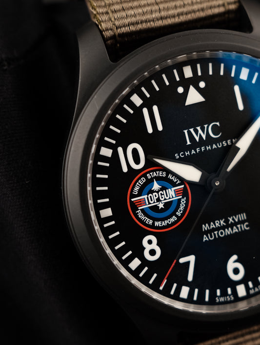 IWC Fliegeruhr Mark XVIII 2023 Top Gun Edition & Top Gun Stopwatch IW324711 Box + og. Papiere