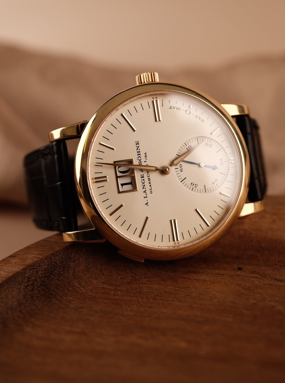 A. Lange und Söhne Langematik 308021 Box + og. Papiere Sax-O-Mat Yellow Gold LC DE