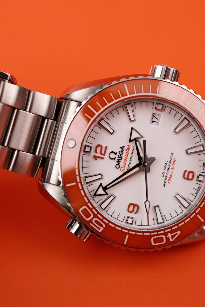 Omega Seamaster Planet Ocean 600M 21530442104001 Box + og. Papiere Orange, German Delivered