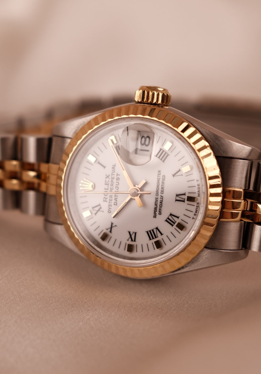 Rolex Lady-Datejust 69173 Original Papiere Jubilee White Dial