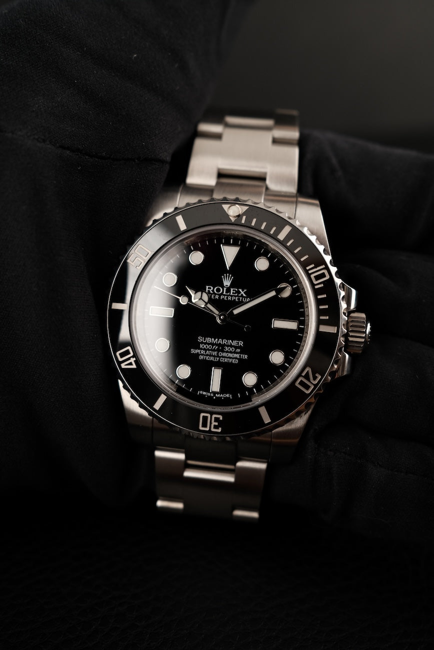 Rolex Submariner (No Date) 114060 Box + og. Papiere LC EU, Rolex Service 2023