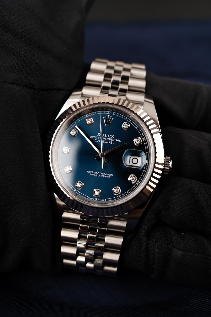 Rolex Datejust 41 126334 Box + og. Papiere Blue Diamond Dial, First Buyer's Invoice, LC100