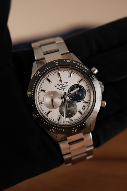 Zenith Chronomaster Sport Chronograph 033100360069M3100 Box + og. Papiere White Dial Top Condition