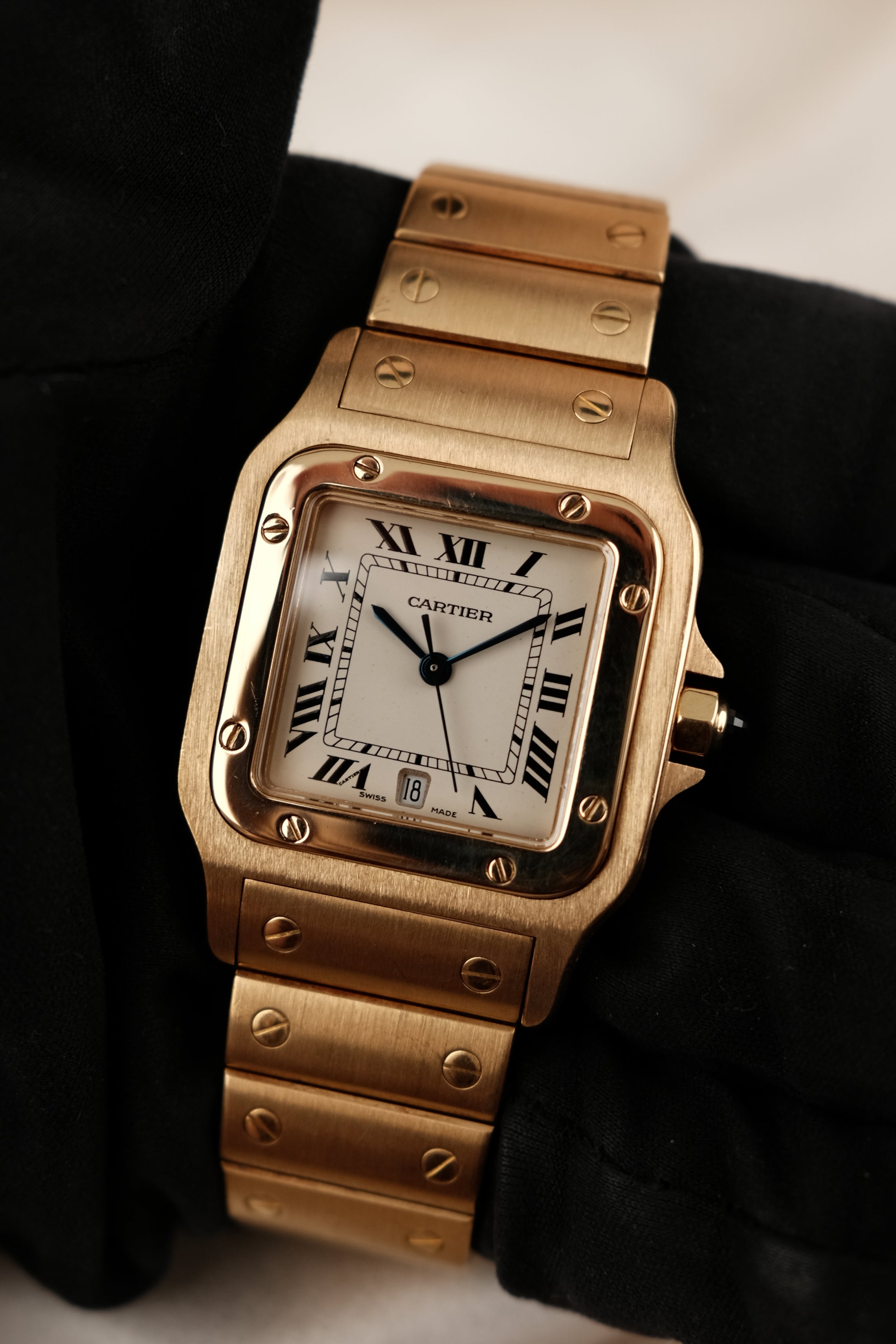 Cartier Santos Galbée 887901 Original Papiere 18k Gold, Open Papers