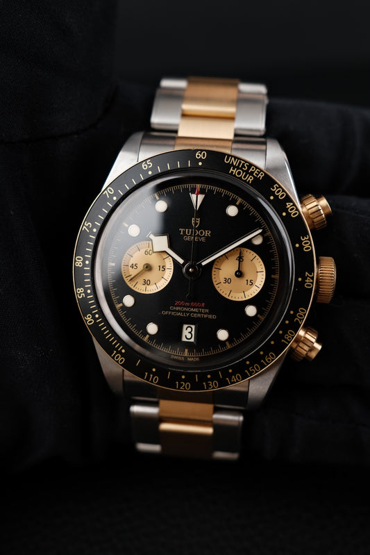 Tudor Heritage Black Bay Chrono 79363N Box + og. Papiere S&G, LC EU, + Tudor Leather Strap and Clasp