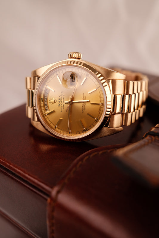 Rolex Day-Date 36 Champagne Dial 18038 Box + Papiere TOP ZUSTAND