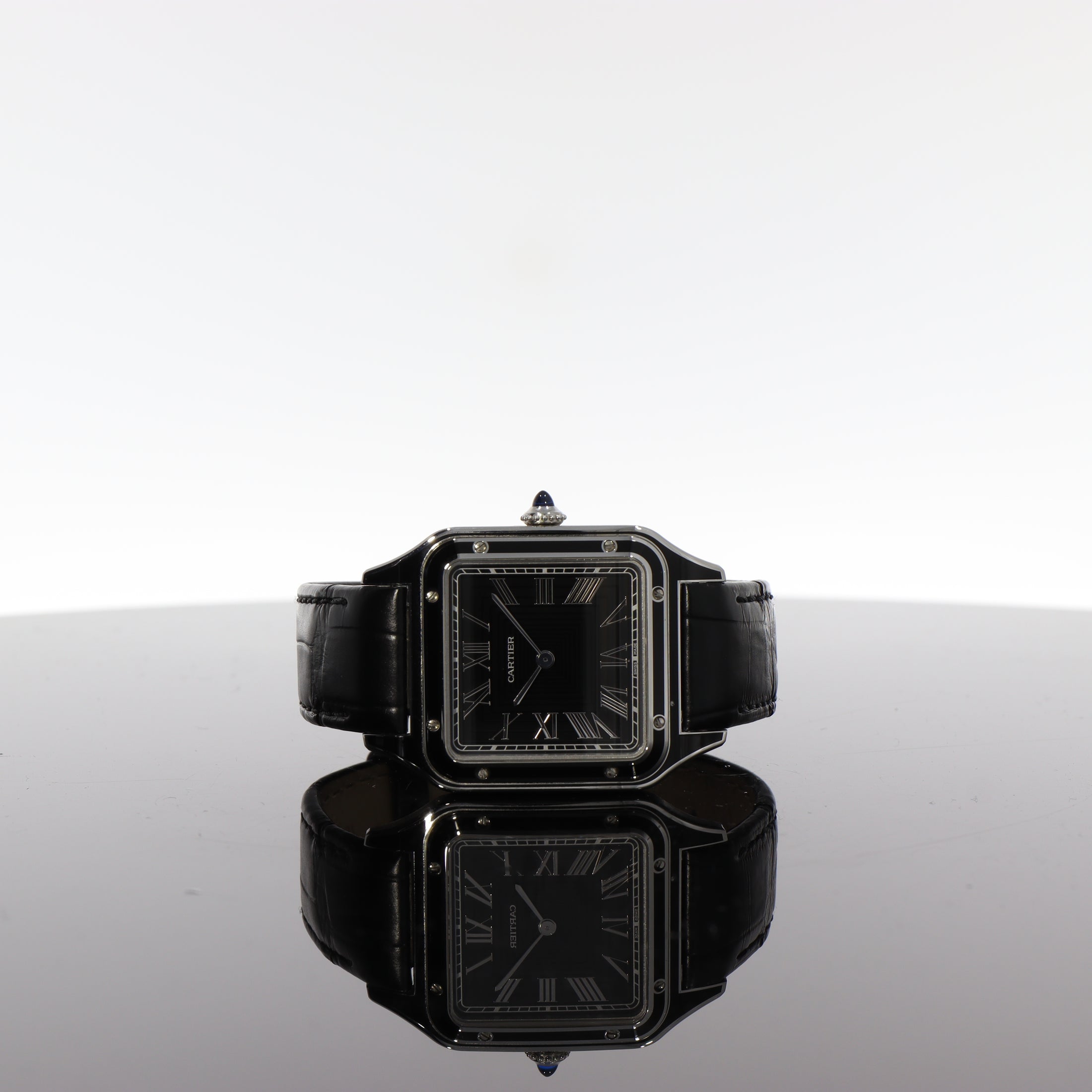 Cartier Santos Dumont WSSA0046 Black Lacquer Box + Papiere TOP ZUSTAND