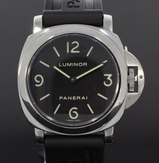 Panerai Luminor Base PAM00112 rubber strap black with service papers